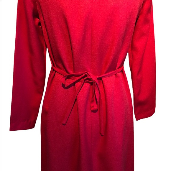 Handmade Lace Appliqué Red Holiday Party Dress  XXS-XS - Picture 7 of 16